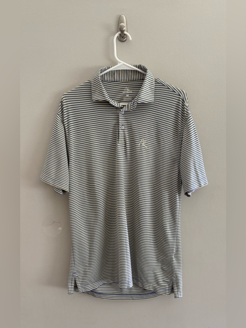 Rhoback Men’s The Birdie Stripe Short Sleeve Performance Polo | Size M